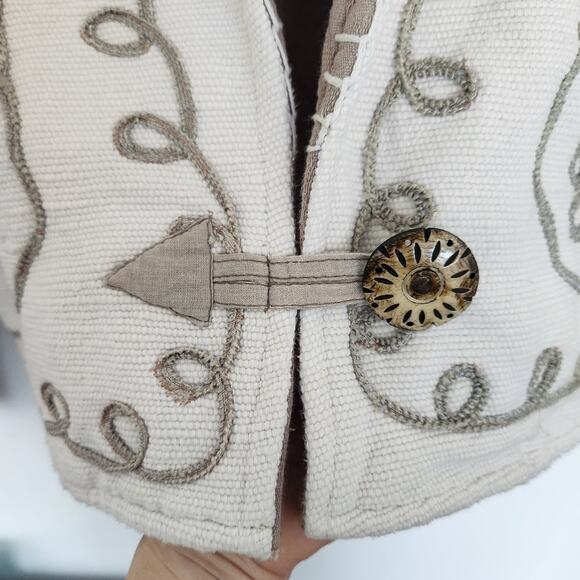 Flashback Vintage Embroidered Coatigan Retro 90s 80s Bohemian Coastal Grandma - Picture 4 of 7